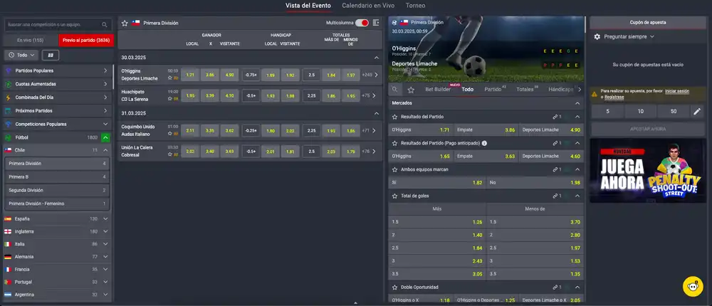 Apuestas en Betsala